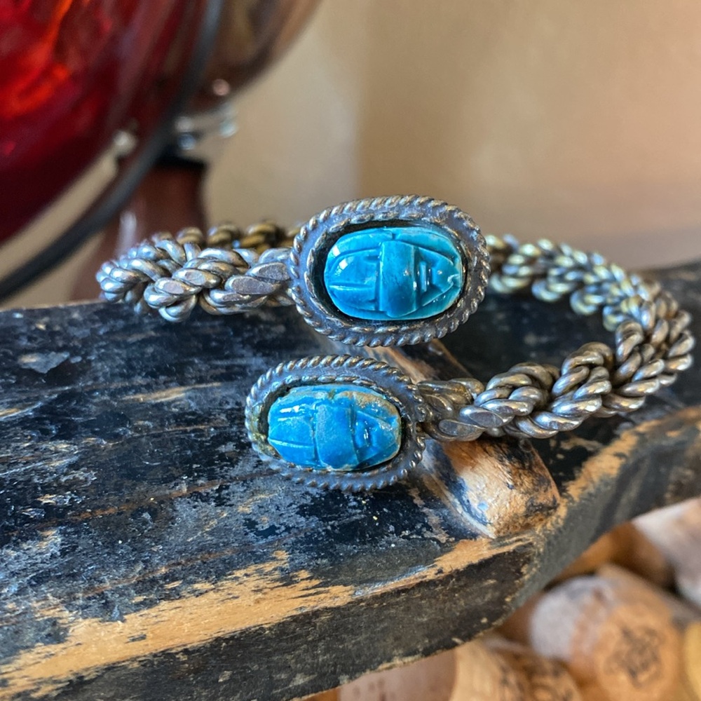 Egyptian scarab beetle Vintage arm band